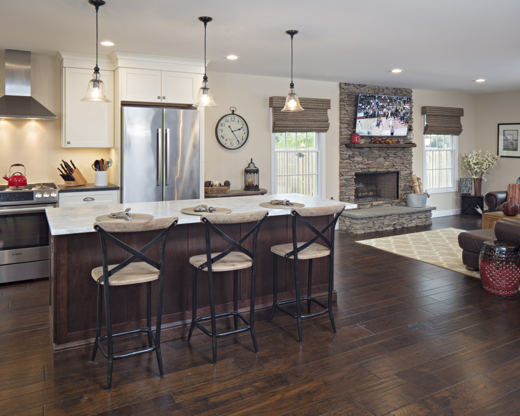 Open floor plan kitchen and family room
