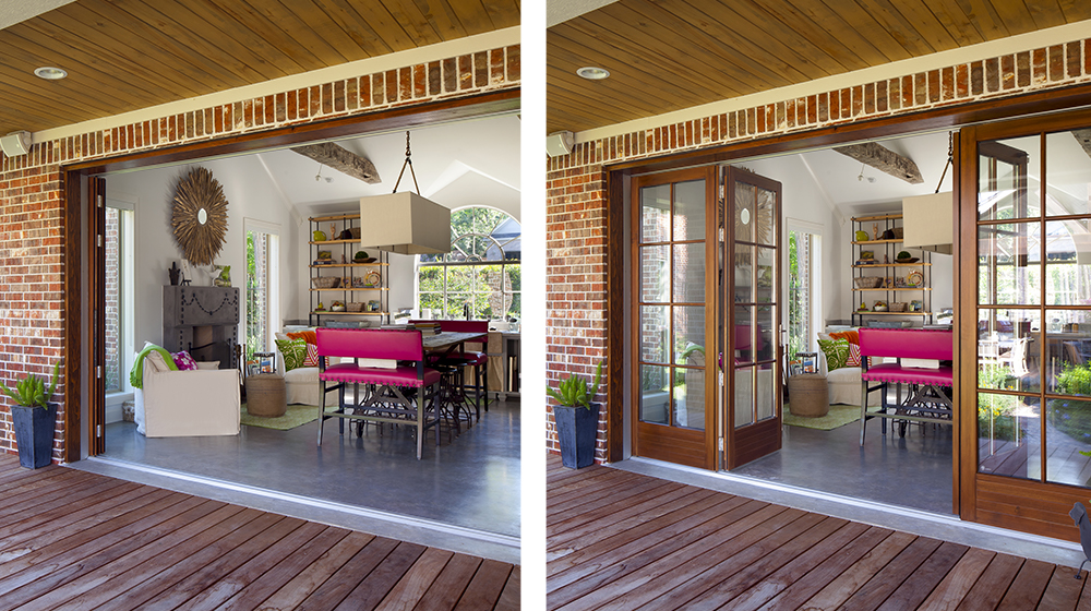 Folding sunroom doors