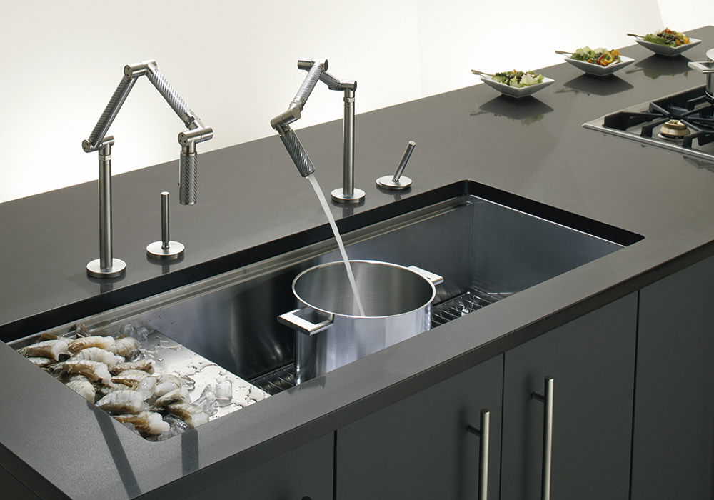 Large stainless steel sink